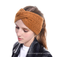 UNIQKH003 Women Winter Knit Crochet Elastic Headband Fashion Girl Ear Warmer Stretch Cross Wide Custom Headband